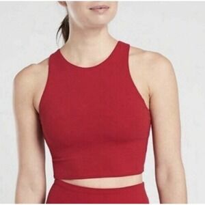 Athleta Conscious Crop Bra D-DD Women's XS Red Athletic Bra High Neck  Racerback